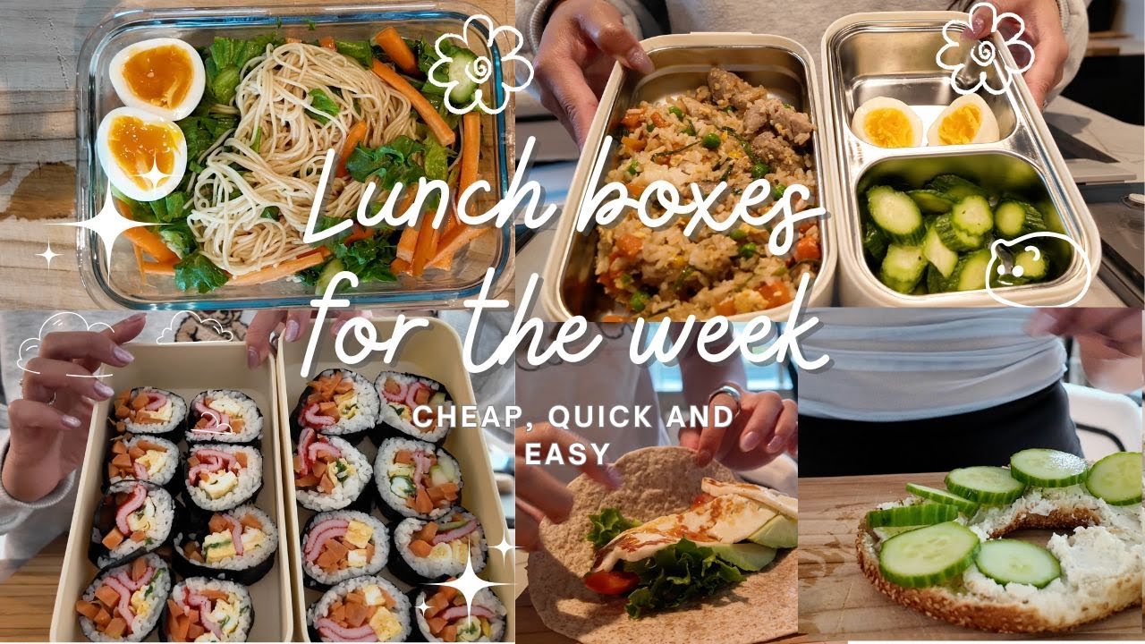 Easy Lunch box Ideas for Work or School | ASMR Cooking Vlog 🌸🍱 Somen Noodle Salad, Kimbap etc.