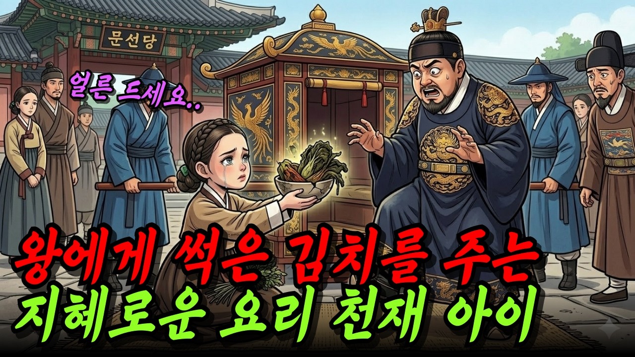 왕에게 썩은 김치를 건넨 요리 천재 12살 소녀, 소녀는 왜 썩은 김치를 건넸을까? | 야담 옛날이야기 오디오북 수면동화 전설 민담