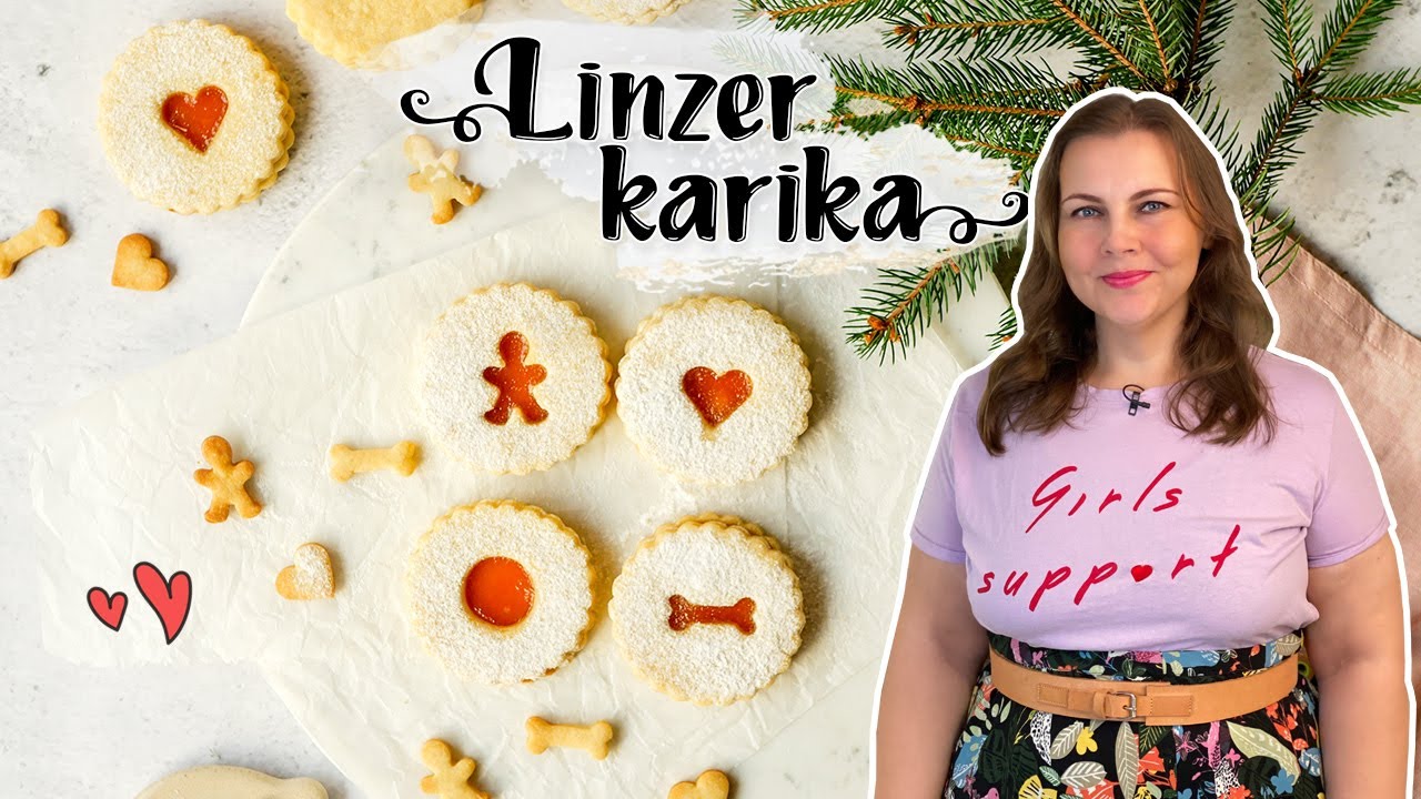 Klasszikus linzer karika recept tejföllel 🎀 omlós ünnepi keksz