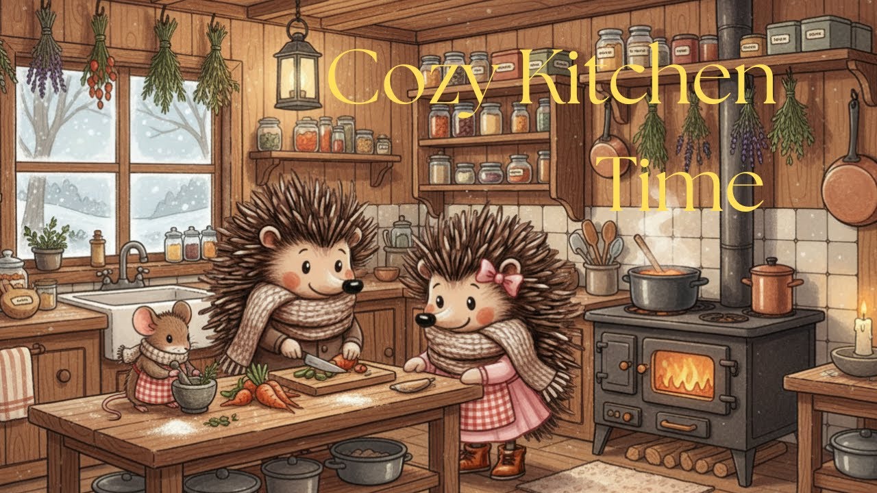 Cozy Kitchen Ambience — Cooking with Oliver & Hazel | Relaxing Retro Jazz