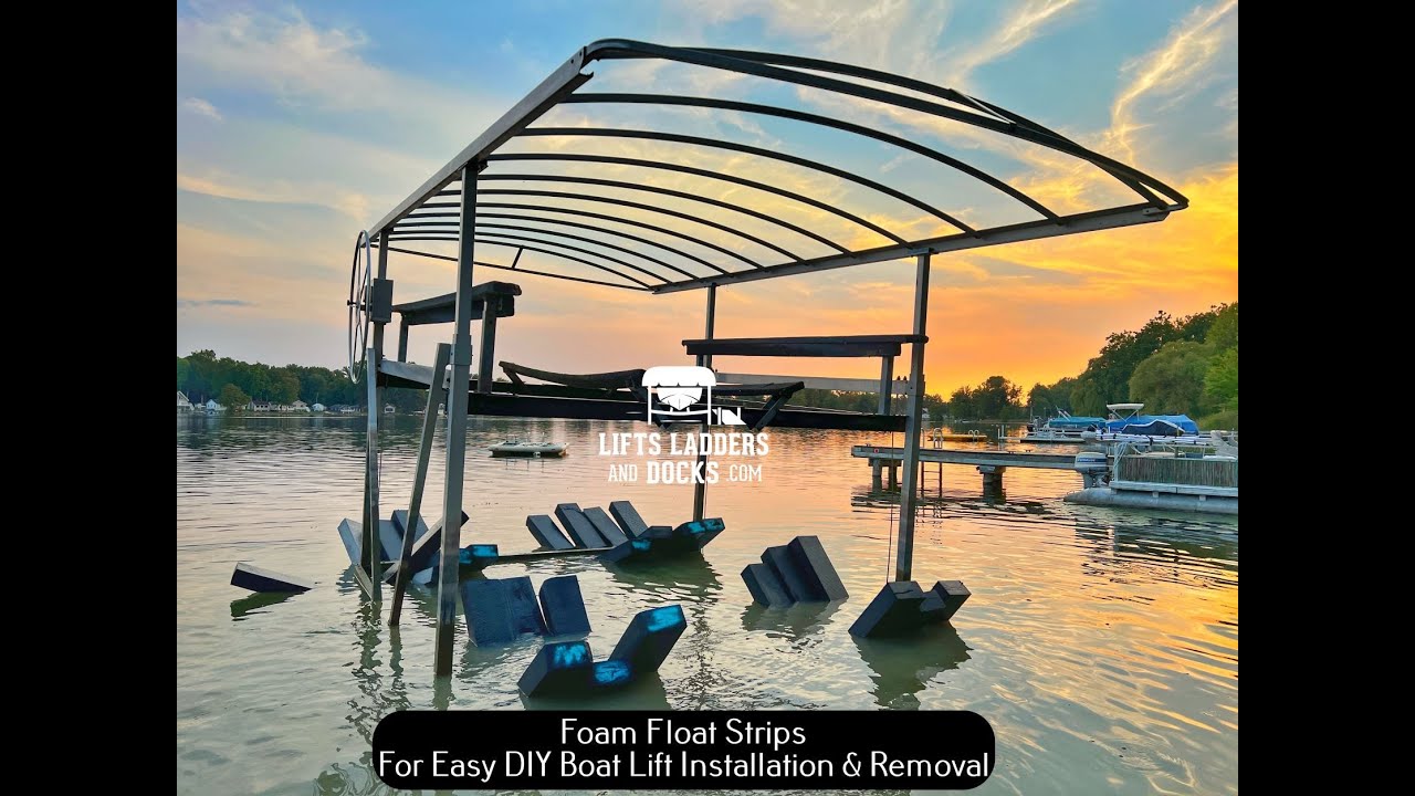Foam Float Strips & Boat Lift Crane For DIY Easy Boat Lift/ Hoist Removal w/ Muck & Over Sea Walls