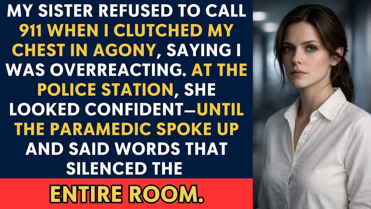 My Sister Refused to Call 911 for My Chest Pain—Then the Paramedic Spoke at the Police Station.