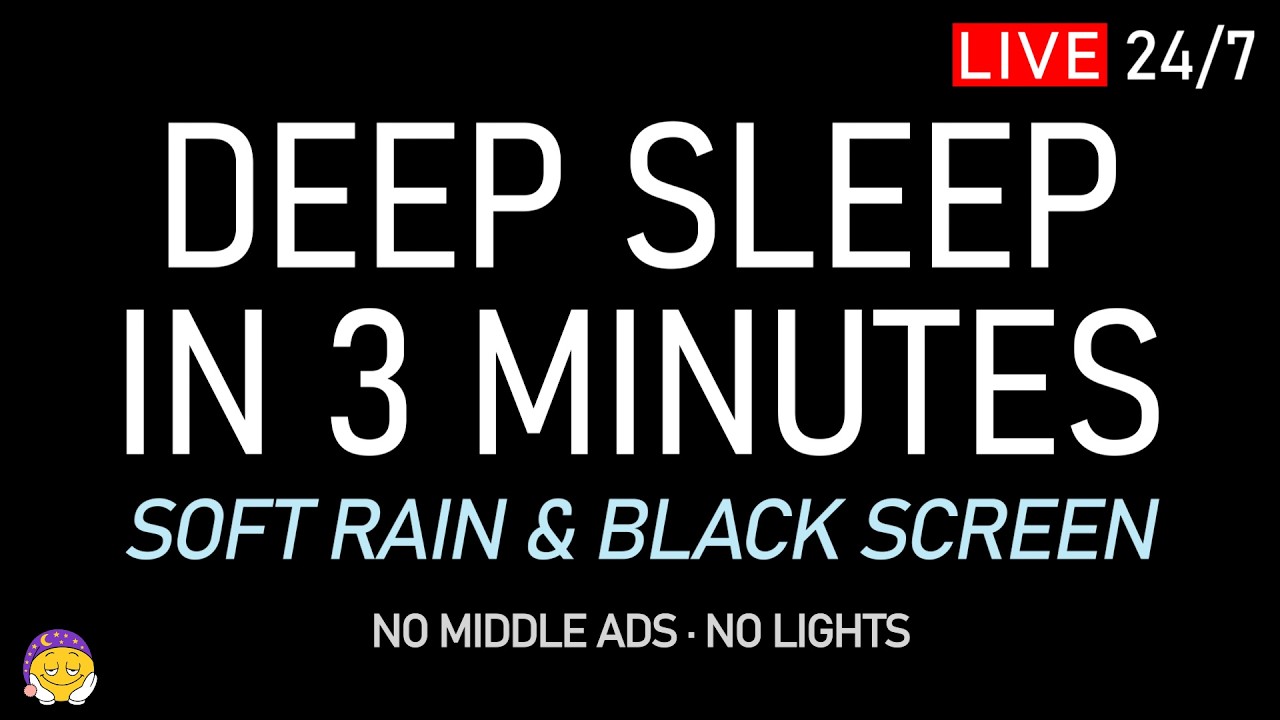 🔴 DEEP SLEEP IN 3 MINUTES | Soft Rain Sounds + Black Screen | Weekend Relaxation & Calm Mind