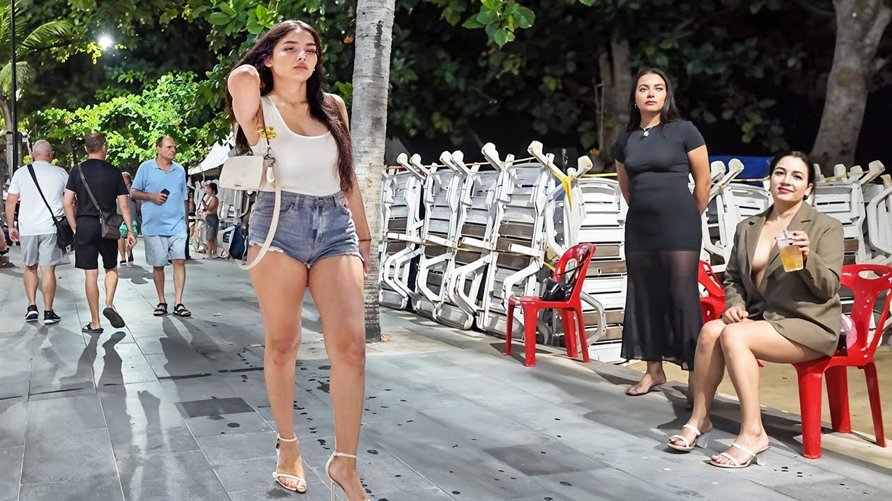 Pattaya Beach Road Cute Freelancers Low Season Scenes - July 2025