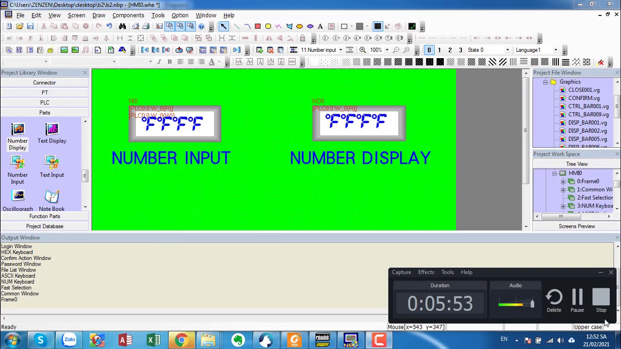 CÁCH DÙNG NUMBER INPUT & NUMBER DISPLAY TRONG NB DESIGNER OMRON