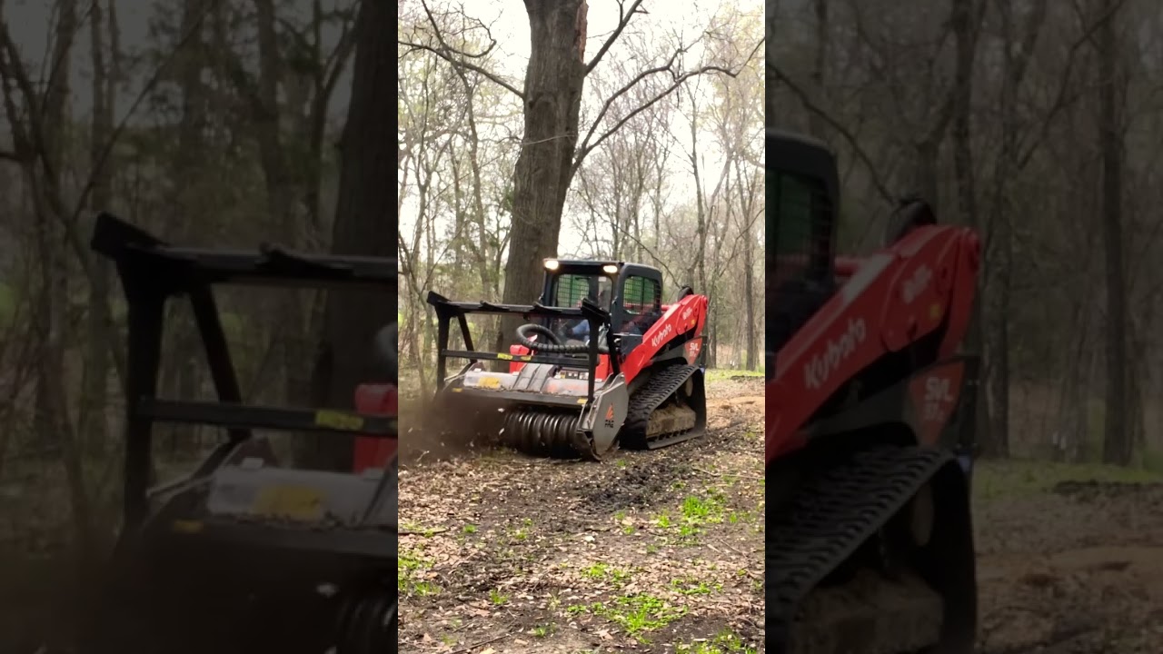 Clearing debris from property. #landclearing #skidsteer #forestrymulching