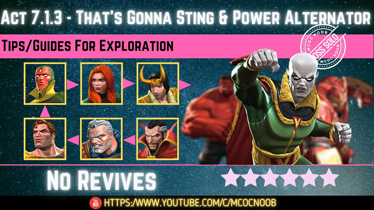 MCOC: Act 7.1.3 - That's Gonna Sting & Power Alternator -Tips/Guides-No Revives-Story quest (Book 2)