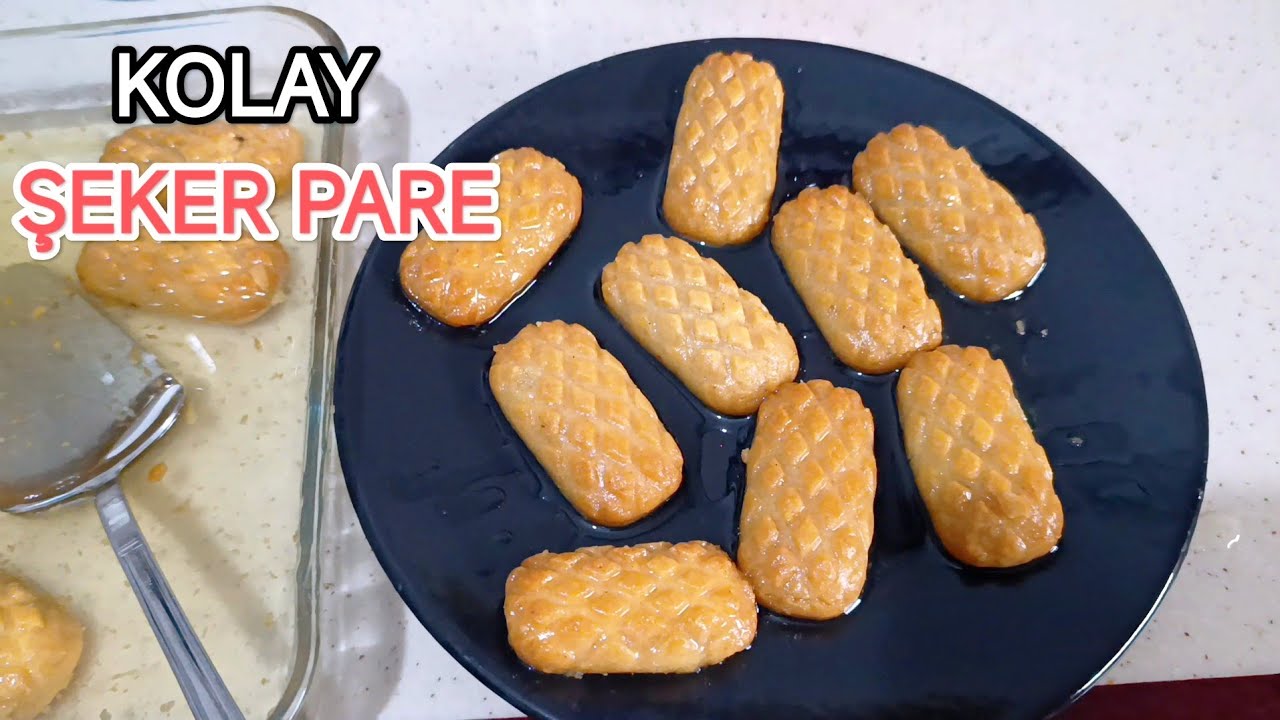 En Kolay Tatlı Şeker Pare nasıl yapılır Şeker pare şerbeti #tatlıtarifleri #tatlitarifi #sekerpare 