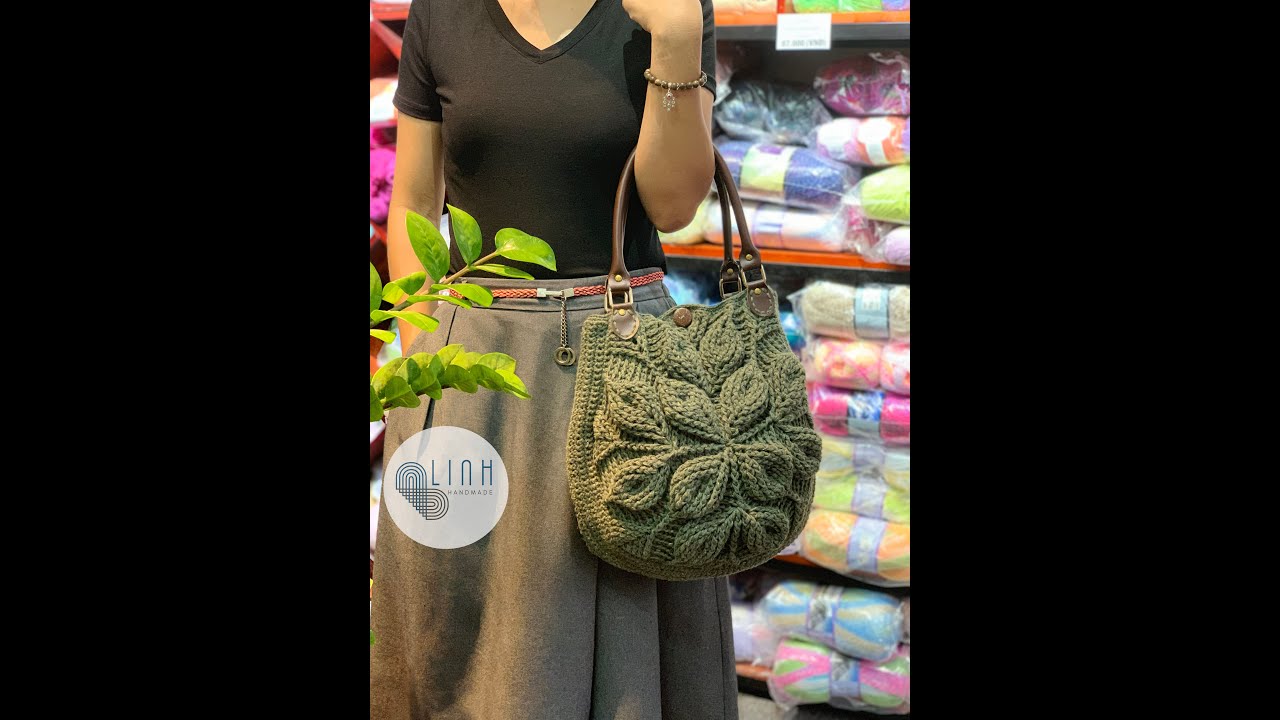 Hướng dẫn móc túi hoa văn hình lá P2