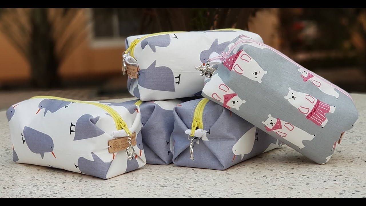 خياطة مقلمية بسحاب sew box pouch