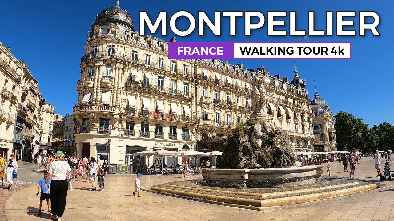 Montpellier, France - The sunny Mediterranean City | Walking Tour 4K