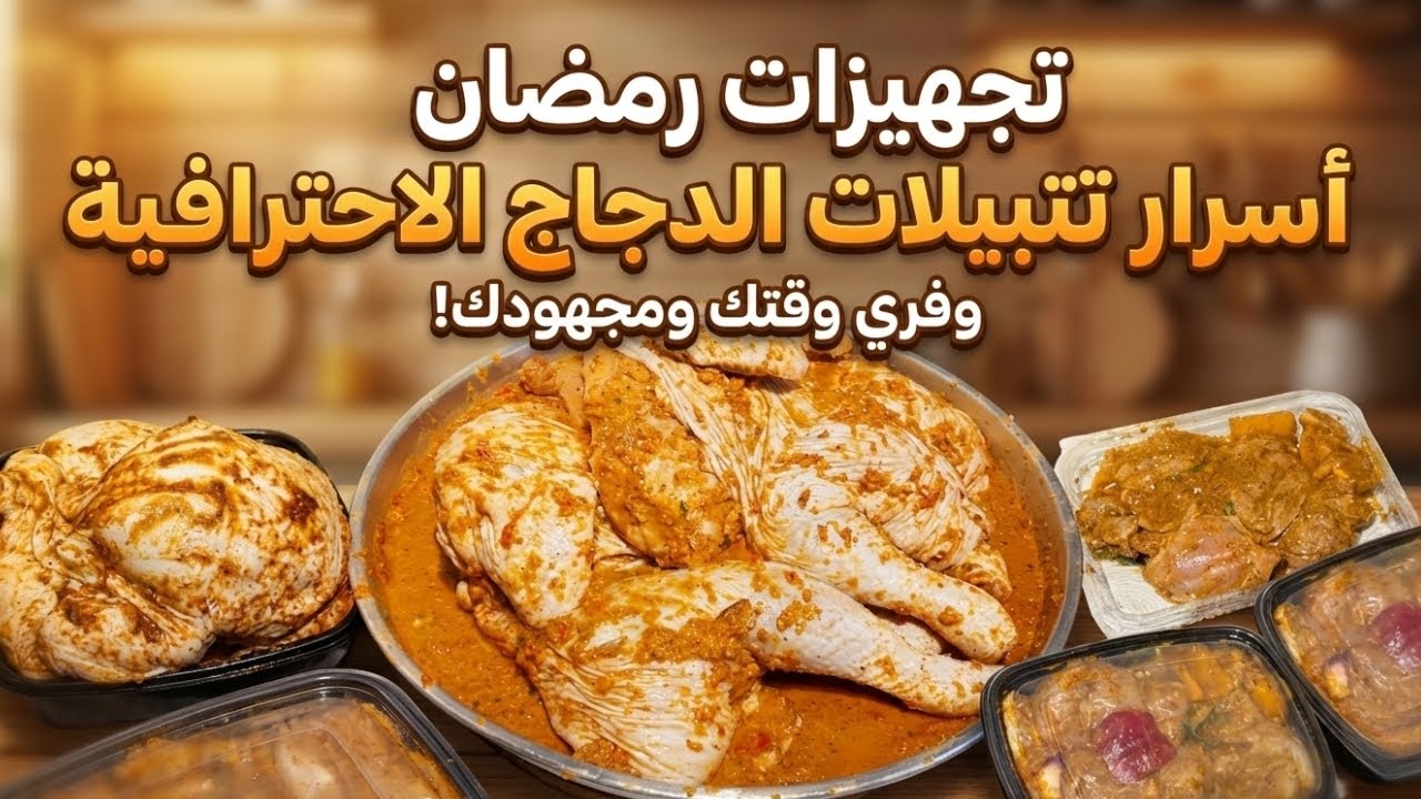 تجهيزات رمضان 2026 🌙4 تتبيلات دجاج خطيرة توفر وقتك ومجهودك✅شيش طاووق ومشوي ورستو بألذ طعم😋منيو رمضان