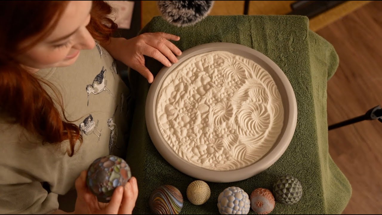ASMR Tingly Sand Spheres (making patterns, soothing sounds)