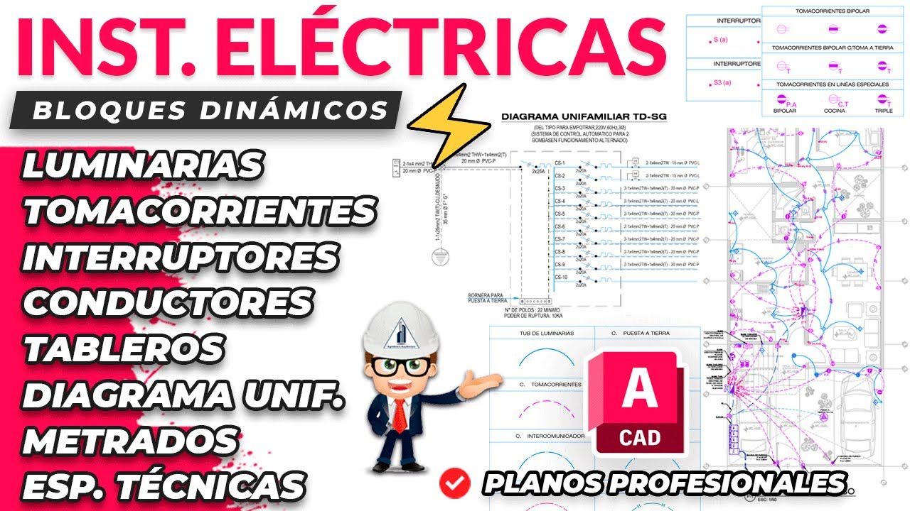 🎯BLOQUES DINÁMICOS ⚡️Instalaciones Eléctricas en AutoCAD