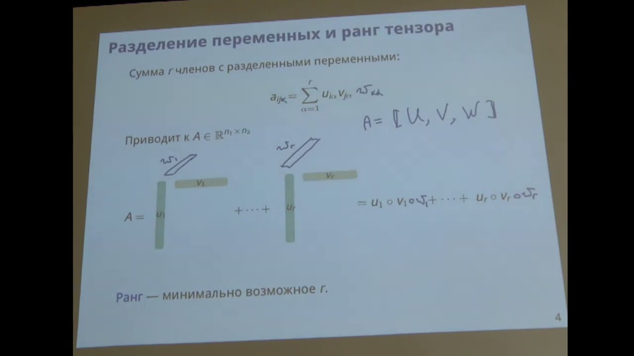 Математика больших данных 12. Рахуба М.В. Малоранговая аппроксимация тензоров.
