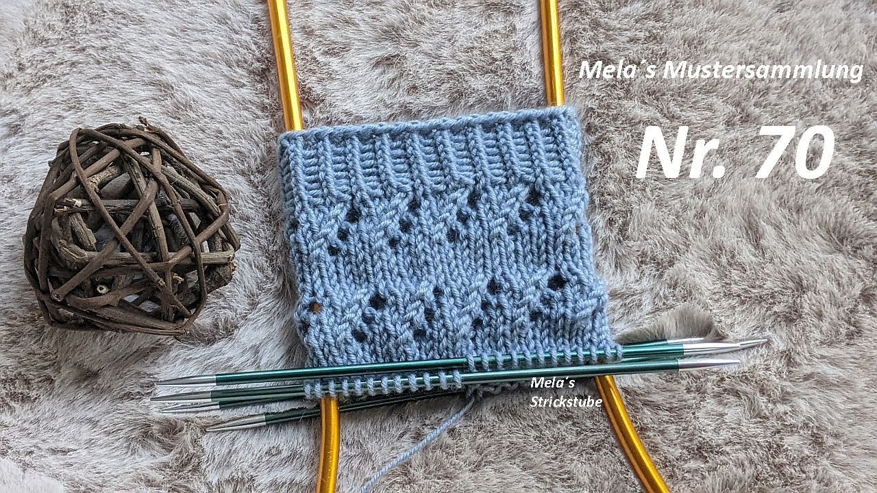 Sockenmuster Nr. 70 - Muster in Runden stricken  / Lochmuster / Ajourmuster / knitting sock pattern