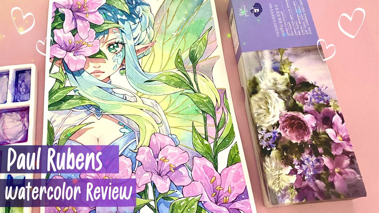 🌺Trying Out New Watercolor/Paul Rubens watercolors 24 floral colours/Unboxing+Review