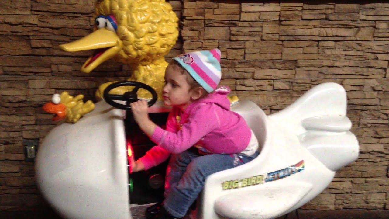 Scarlett rides with big bird 01-27-2013