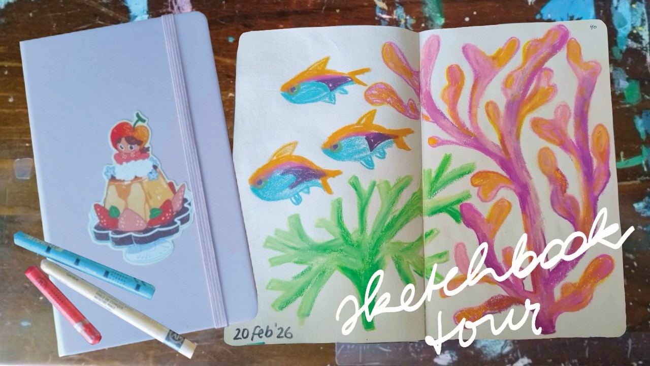 ･ﾟ✧ Aquatic Month Sketchbook Tour | Royal Talens Art Creation ⋆⁺₊