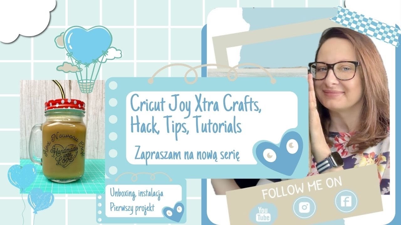 Cricut Joy Xtra Unboxing, aktywacja, Design Space i pierwszy projekt na szkle! Nowa SERIA! Tutorial🎉