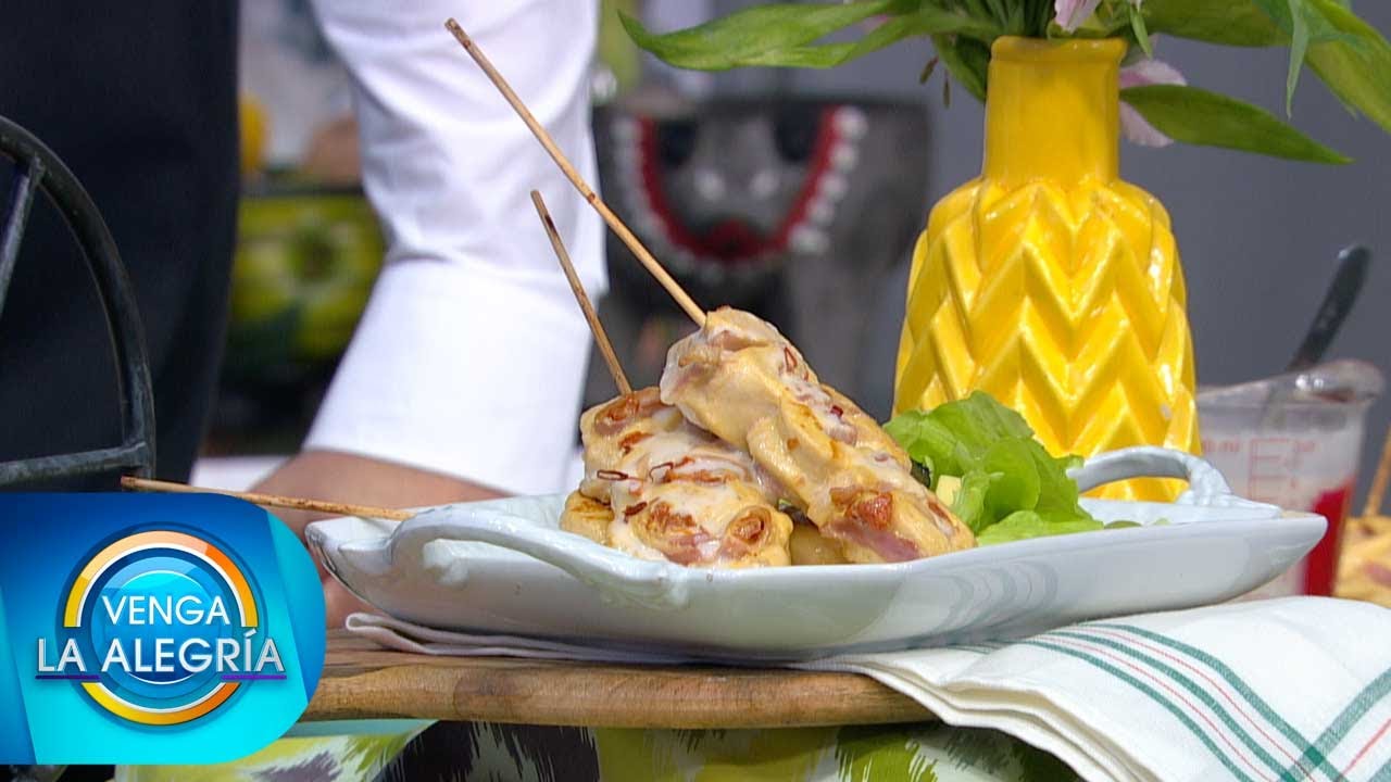 Inicia la semana con unas deliciosas Brochetas de pollo y tocino. | Venga La Alegría