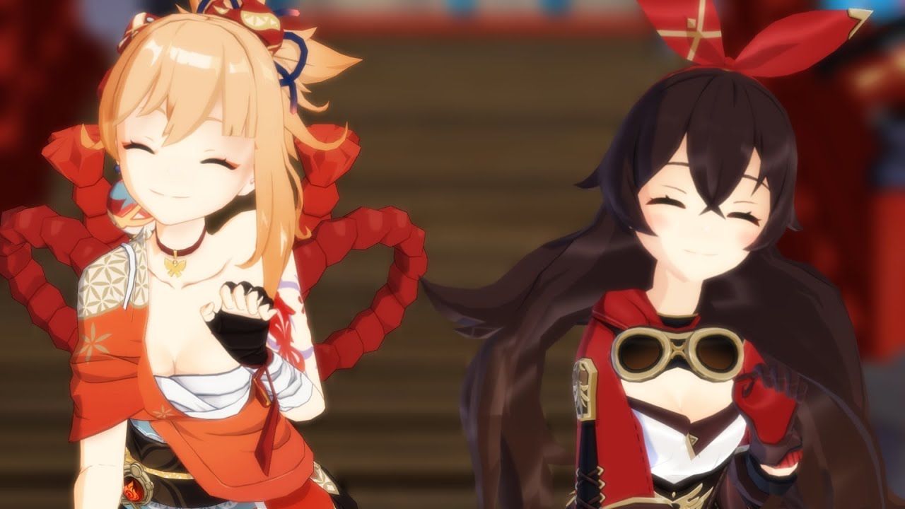 Amber and Yoimiya just being Cute | Genshin Impact
