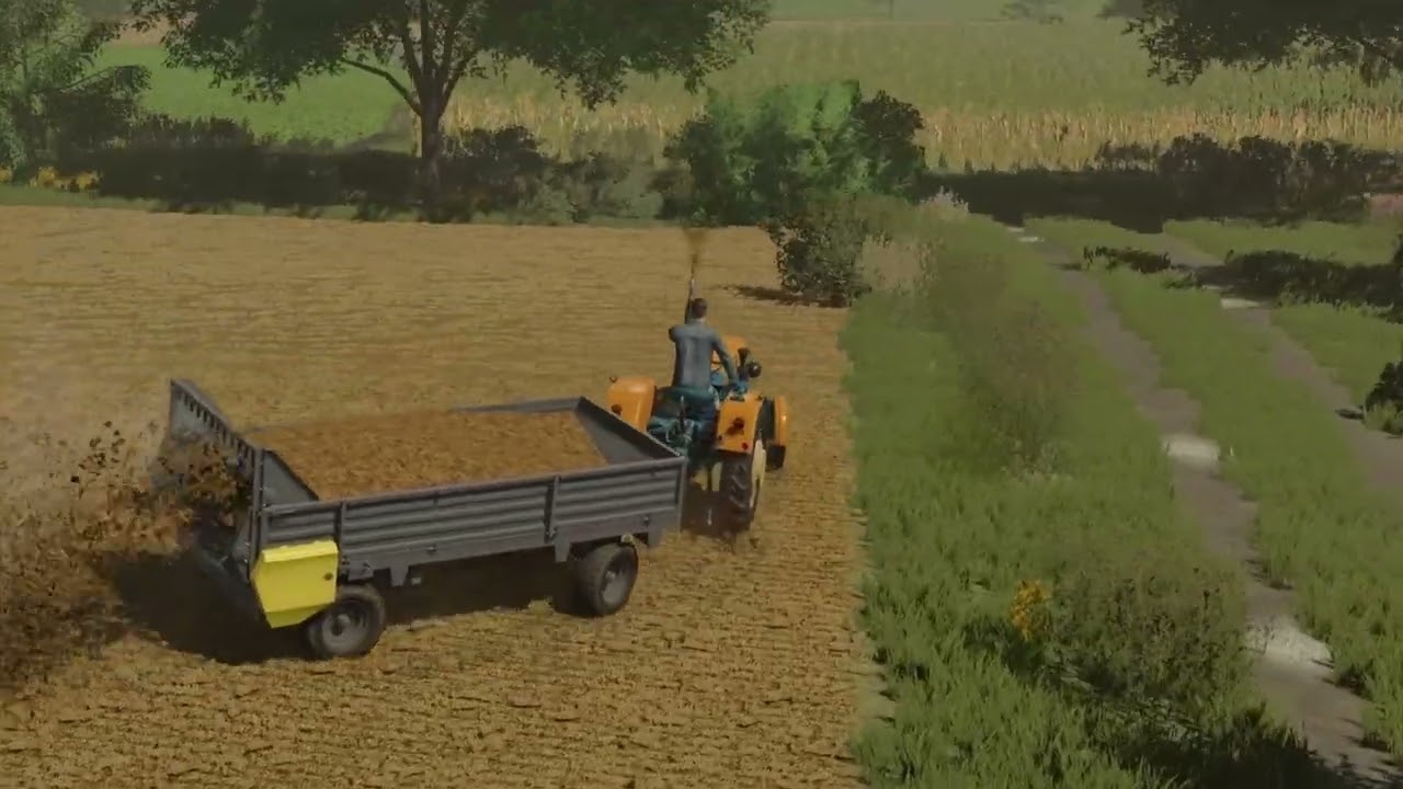 Ursus c330&zetor 8011 rozrzucanie obornika {złamane koło na polu} orka na 4 skiby