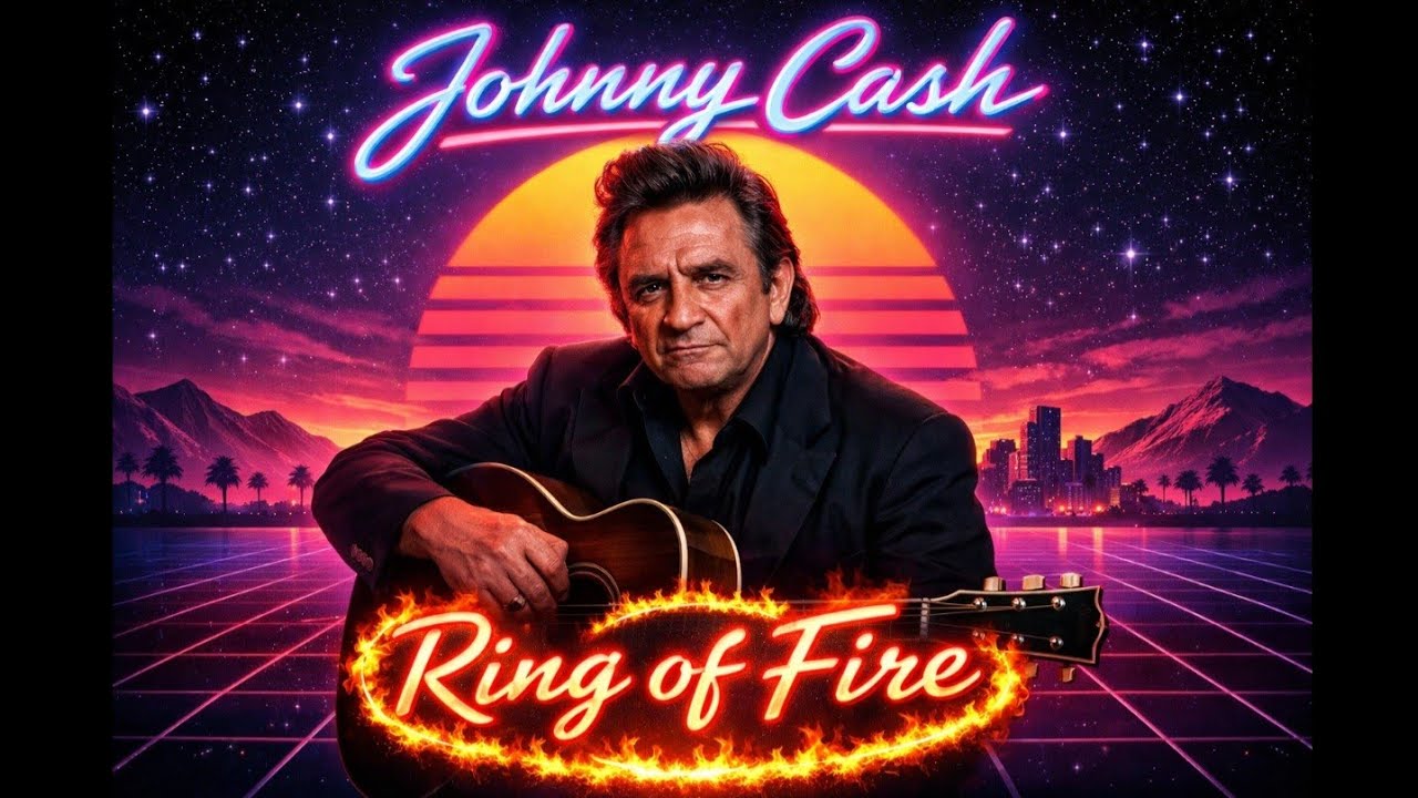 Johnny Cash - Ring Of Fire (1980's Synthwave Cover) [BEST VERSION]