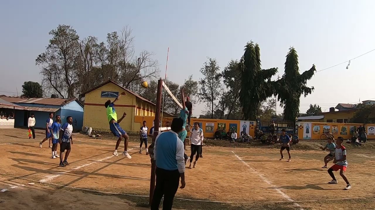 Sunwal 9 Vs sunwal 4 Vs volleyball match at kritipur