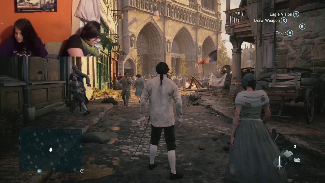 Teaching my Mom to play Assassins Creed!