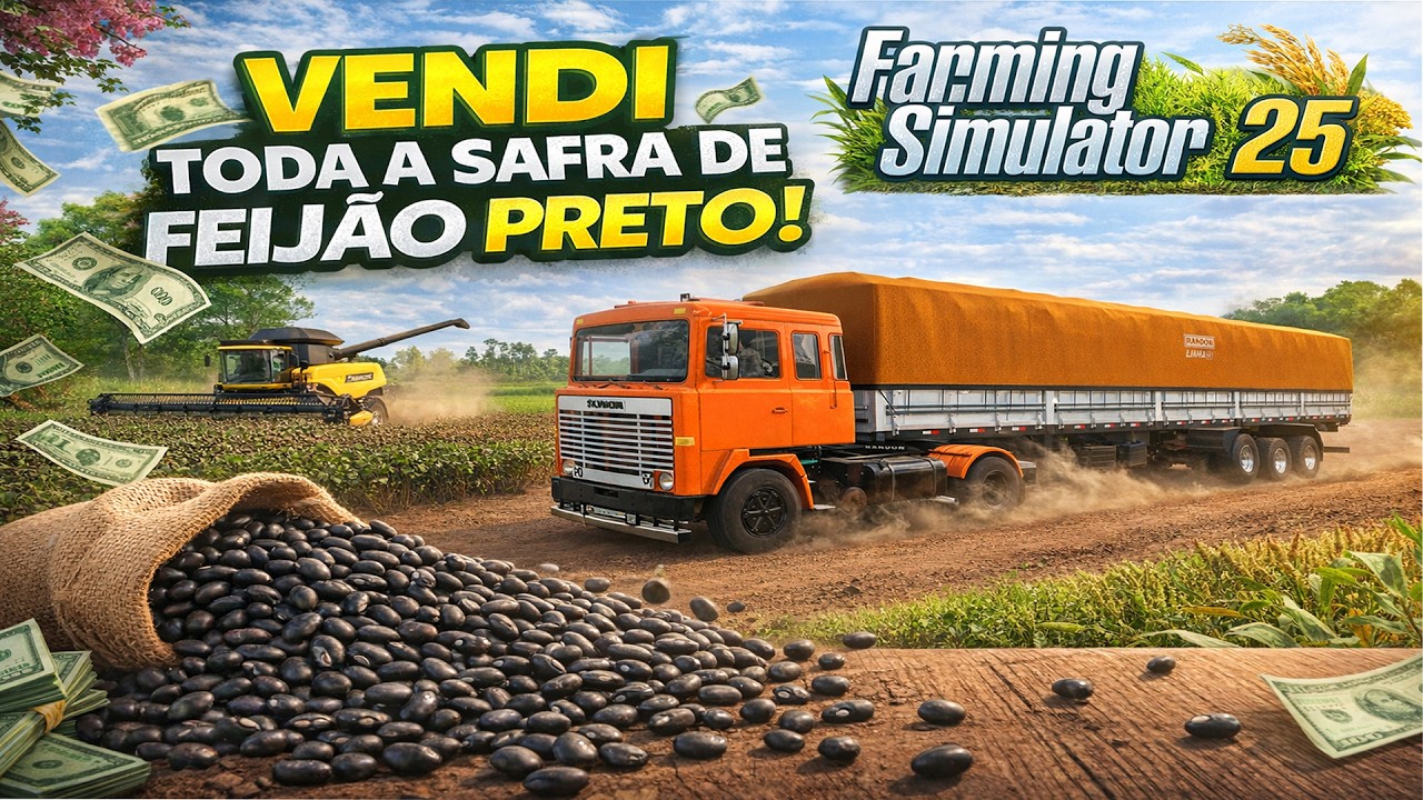 O TROPEIRO FIZ A VENDA DE TODO O FEIJÃO PRETO FARMING SIMULATOR 25 #fs25 #tropeiro