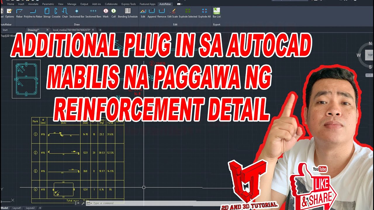 ADDITIONAL PLUG IN SA AUTOCAD (REINFORCEMENT DETAIL )