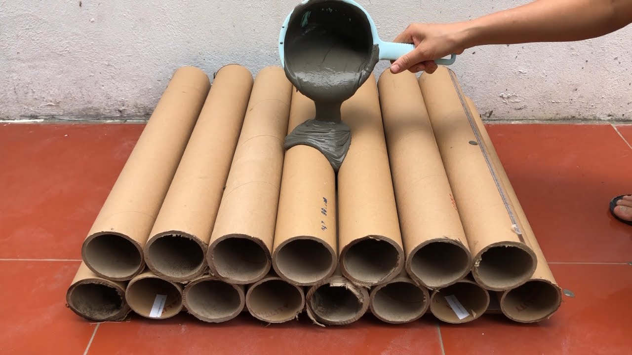 AMAZING ! How To Make Tables And Flower Pots From Cardboard -Tube And Wood To Decorate Your House.
