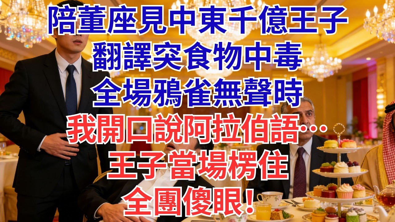 陪董座見中東千億王子，翻譯突食物中毒！我一開口，王子整個人愣住…#為人處世#生活經驗#職場#爽文