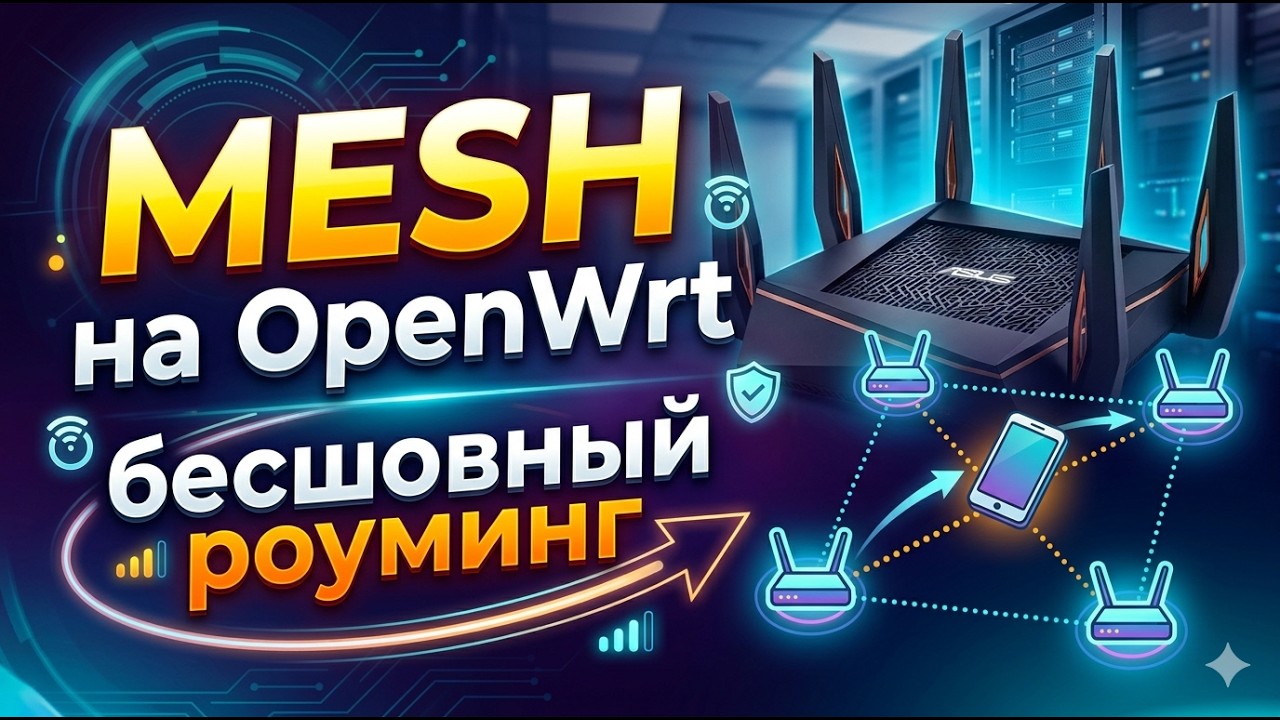 MESH на OPENWRT: Пошаговая НАСТРОЙКА | БЕСШОВНЫЙ РОУМИНГ! (802.11s/k/v/r)