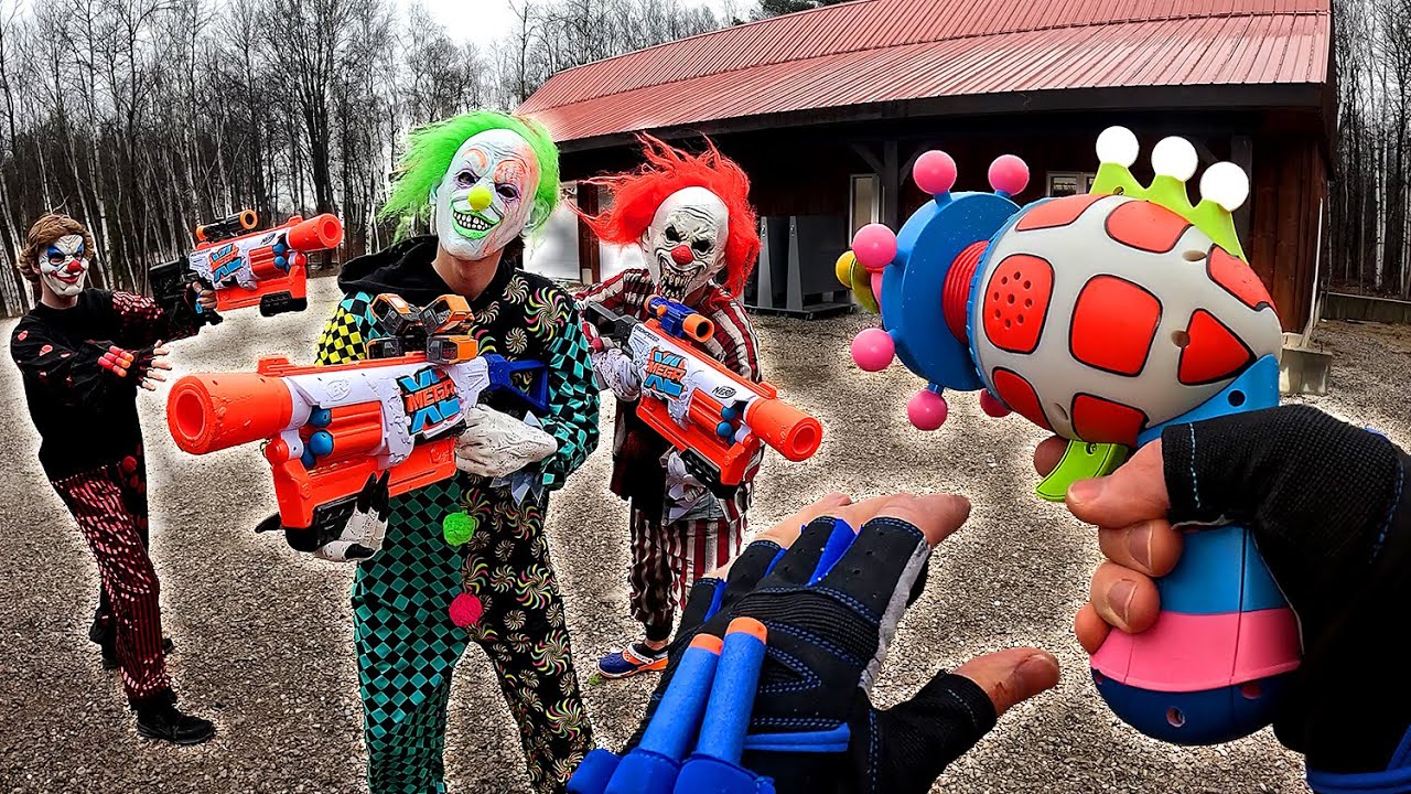 NERF WAR | They turn me into a CLOWN?!