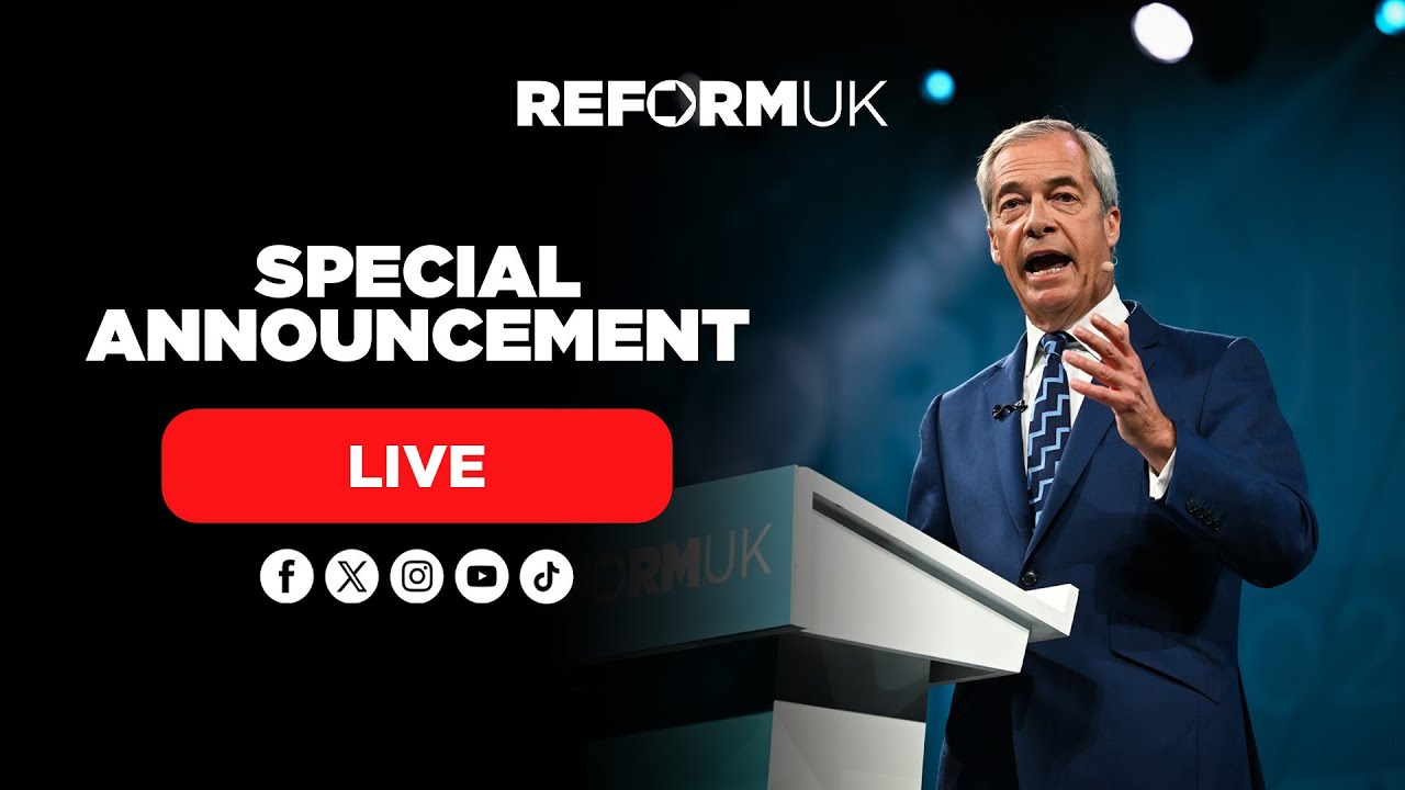 LIVE: A special announcement from Reform UK. 👀