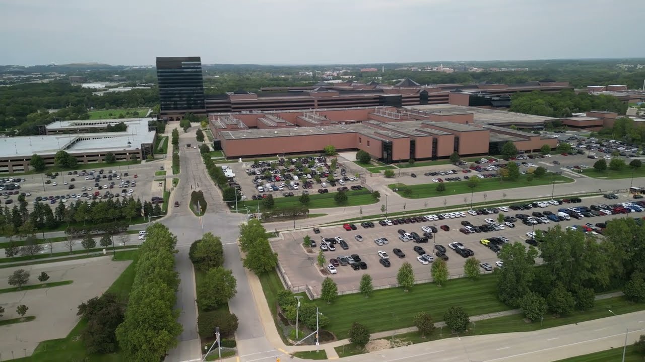 Stellantis North America Headquarters Drone Flyby - Auburn Hills, Michigan
