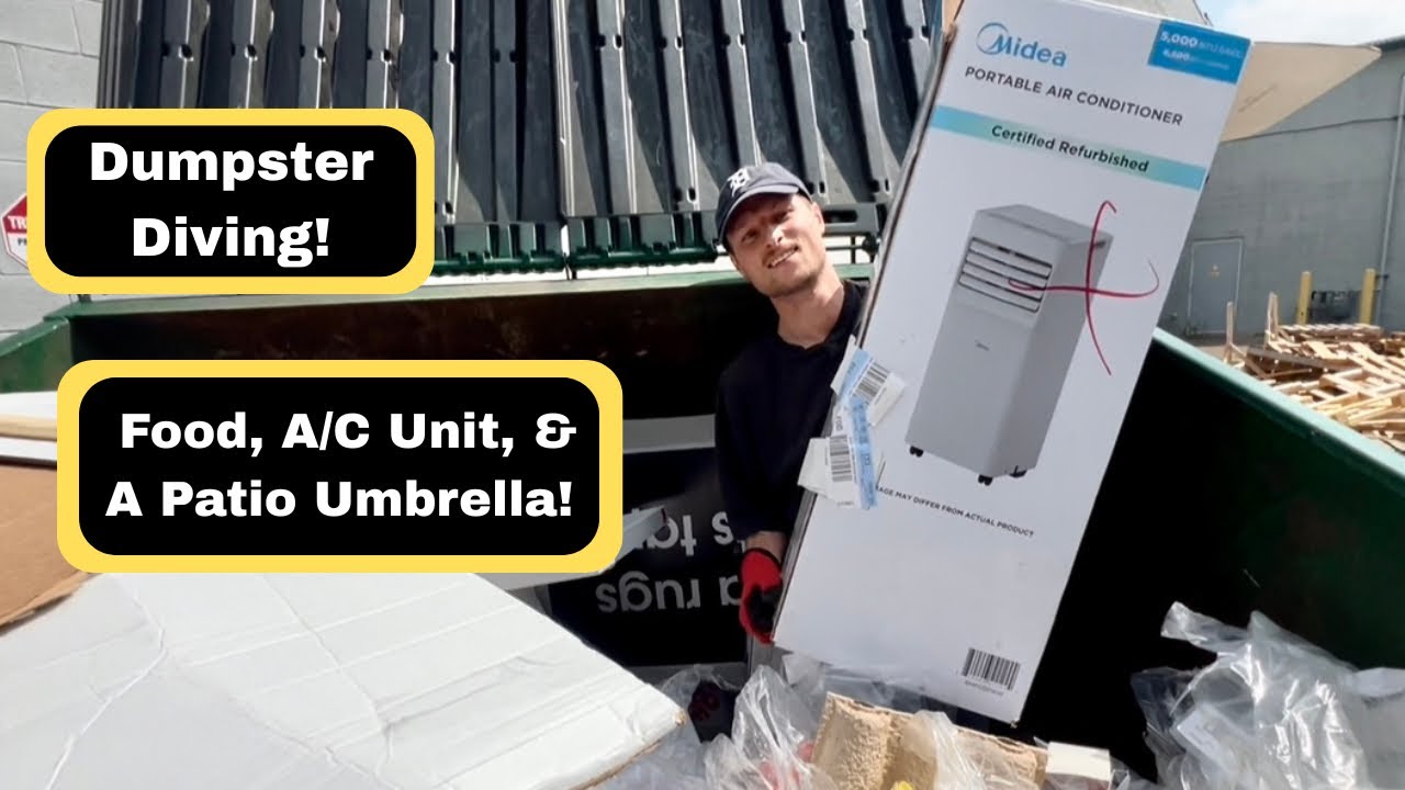 Dumpster Diving! A/C Unit, Patio Umbrella, Food, & More!