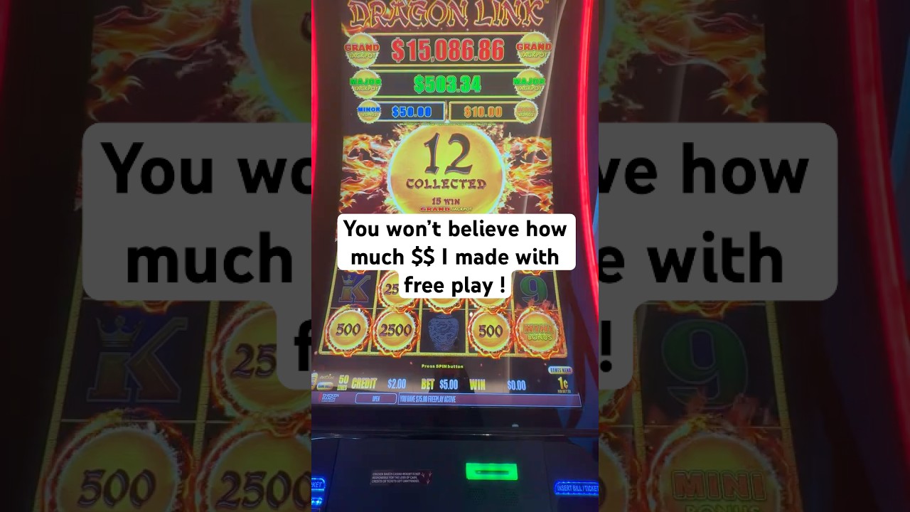 Turning free play into cash! #casino #casinolife #slots #gambling