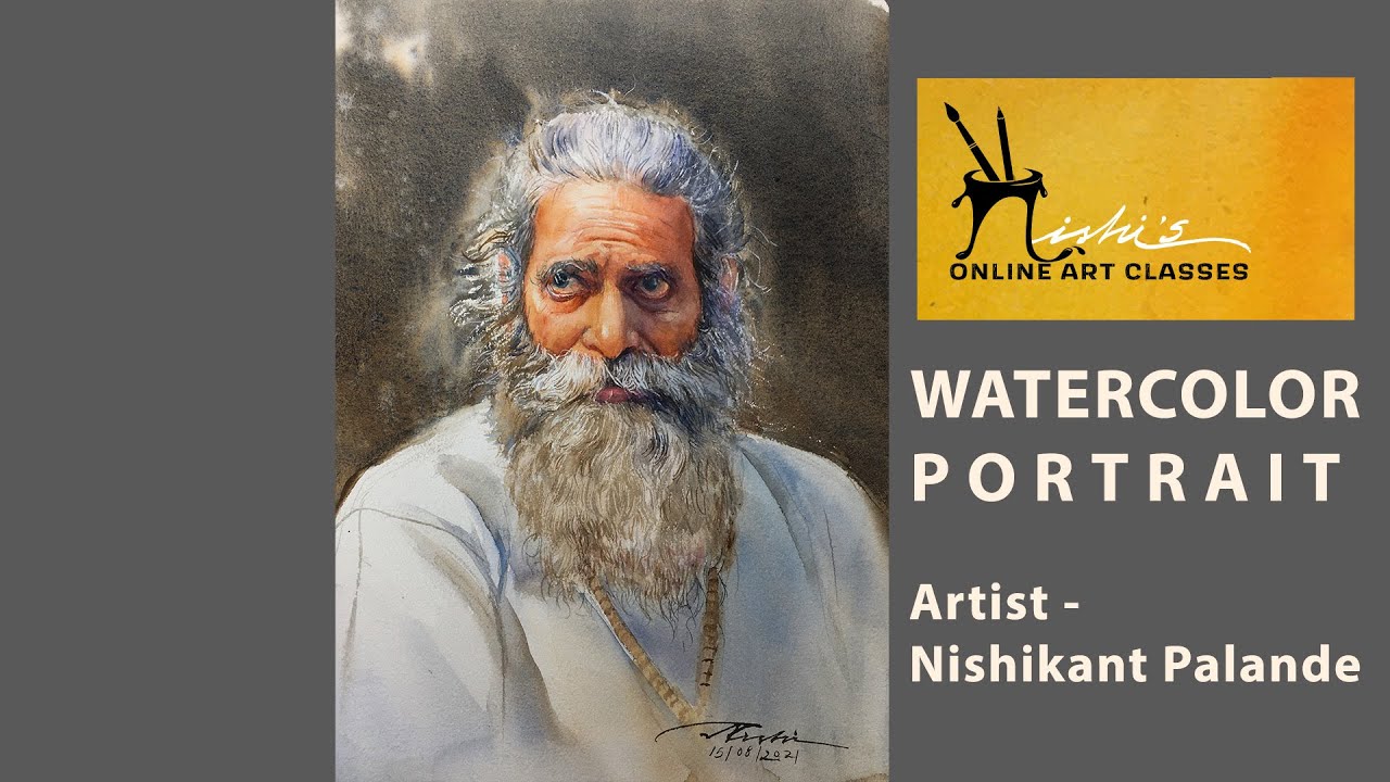 WATERCOLOR PORTRAIT | OLD MAN | NISHIKANT PALANDE