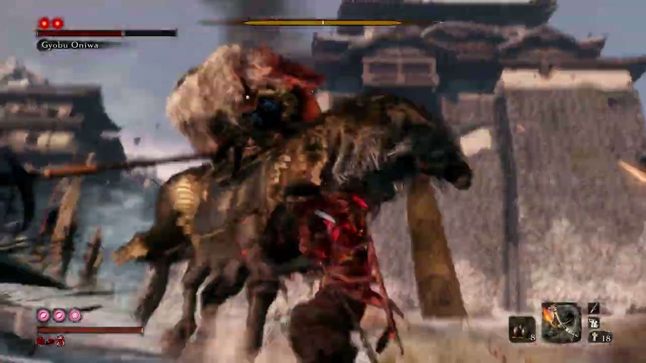 Sekiro - Gyoubu Masataka Oniwa no damage (charmless, demon bell)