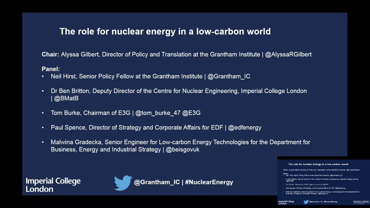 The role for nuclear energy in a low carbon world [Audio only]
