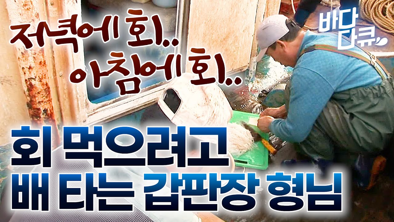 양념장도 기가 막힌 갑판장 형님. 회 땡기면 칼부터 꺼내는 형님이 배에 탔다 / 물회 선상만찬 / #바다다큐