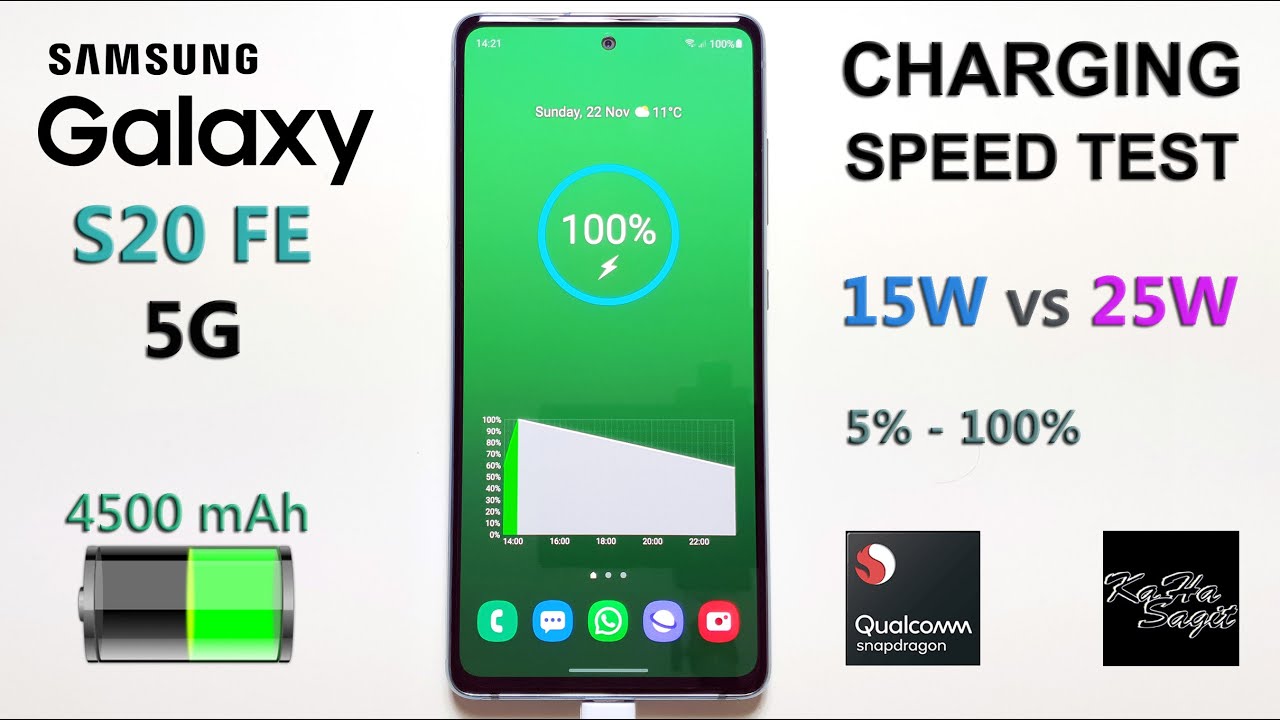 Samsung Galaxy S20 FE 5G - Battery Charging Speed Test (15W vs 25W)