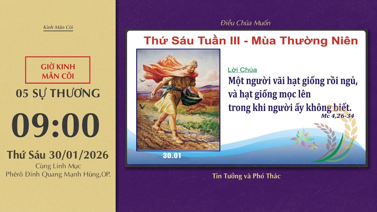 🔴Kinh Mân Côi | 30/01/2026 | 5 Sự Thương - Sáng Thứ Sáu Tuần III Thường Niên.
