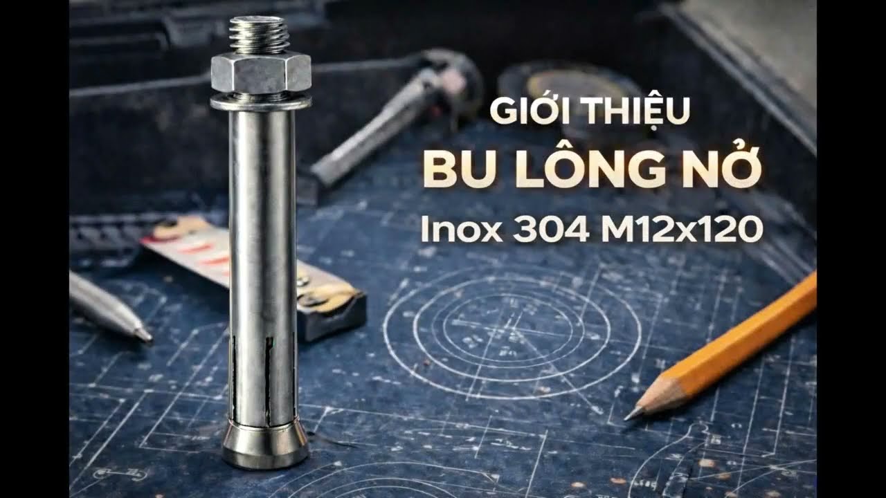 Tắc kê nở inox 304 M12x120 / Bu lông nở inox 304   M12x120/ Stainless Steel Anchor Bolt  M12x120