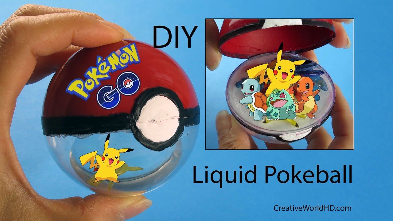DIY: Liquid Pokeball Openable with Pokemon Inside Pokemon Go /How to Tutorial by Creative World