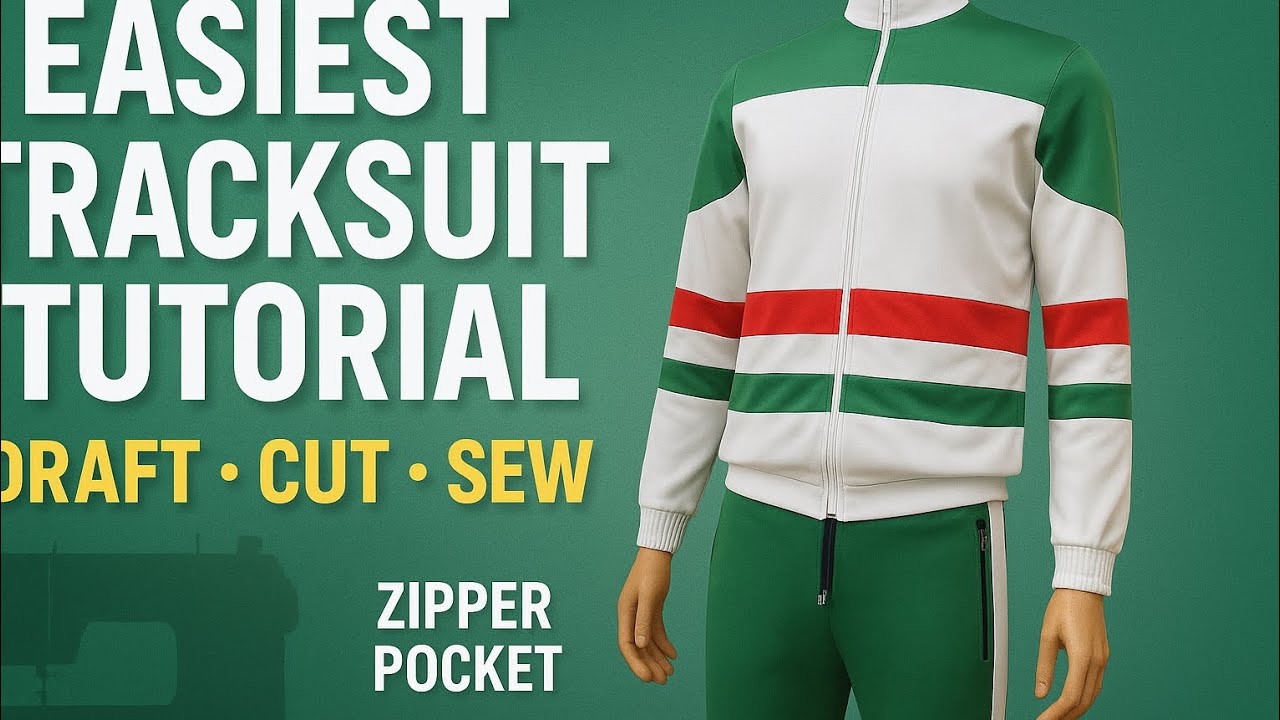 How to Sew a Tracksuit | Easy Step-by-Step Tutorial (Draft, Cut & Sew) | DIY sports wear 