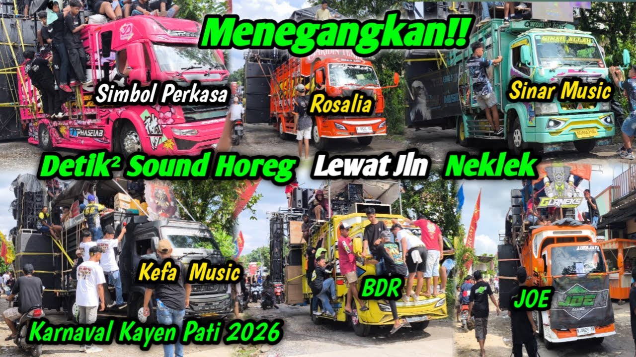 Menegangkan ❗ Detik-detik Sound Horeg Lewat Jalan Neklek Menuju Garis Start Karnaval Kayen Pati